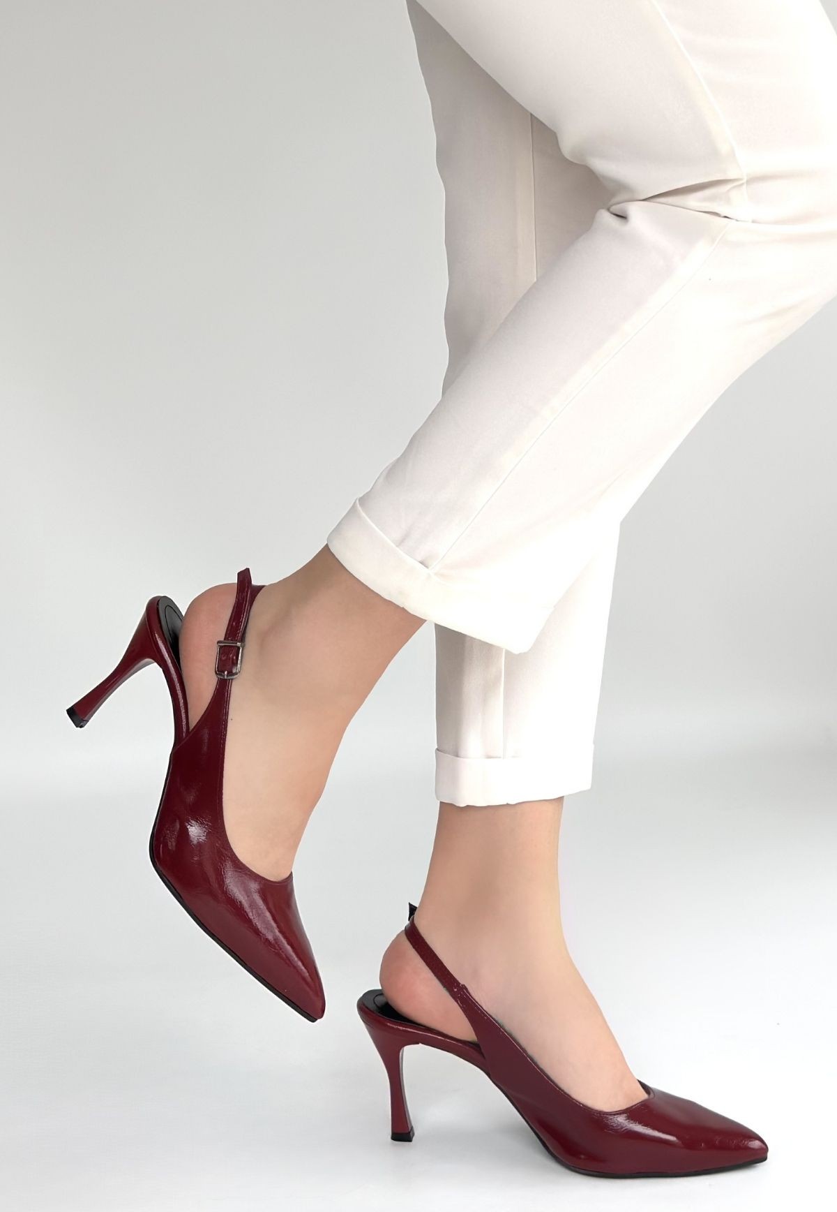 Uster Bordo Rugan Topuklu Ayakkabı - Lisinya