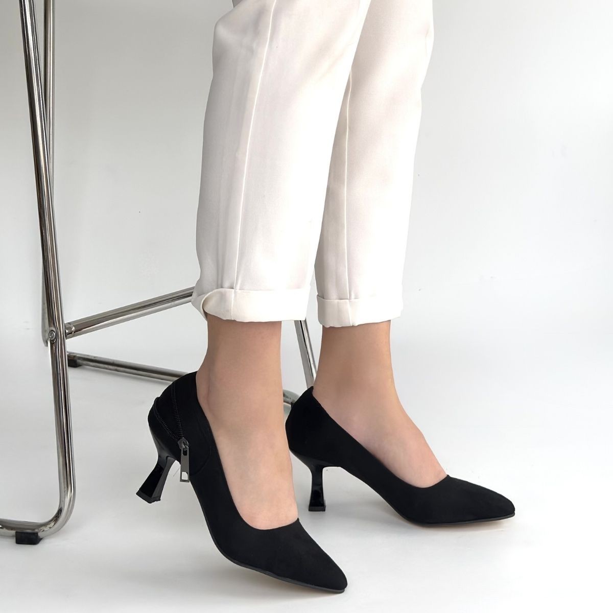 Jedi Siyah Süet Topuklu Ayakkabı - Lisinya