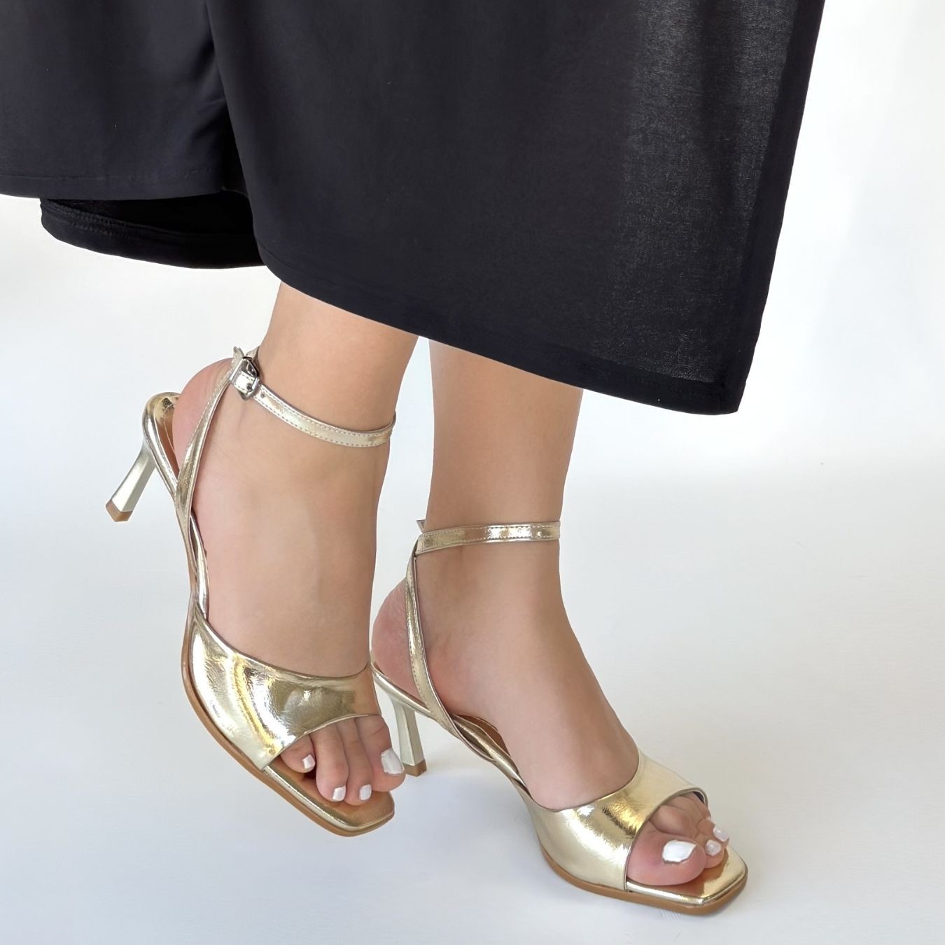 Lenya Gold Rugan Topuklu Ayakkabı - Lisinya