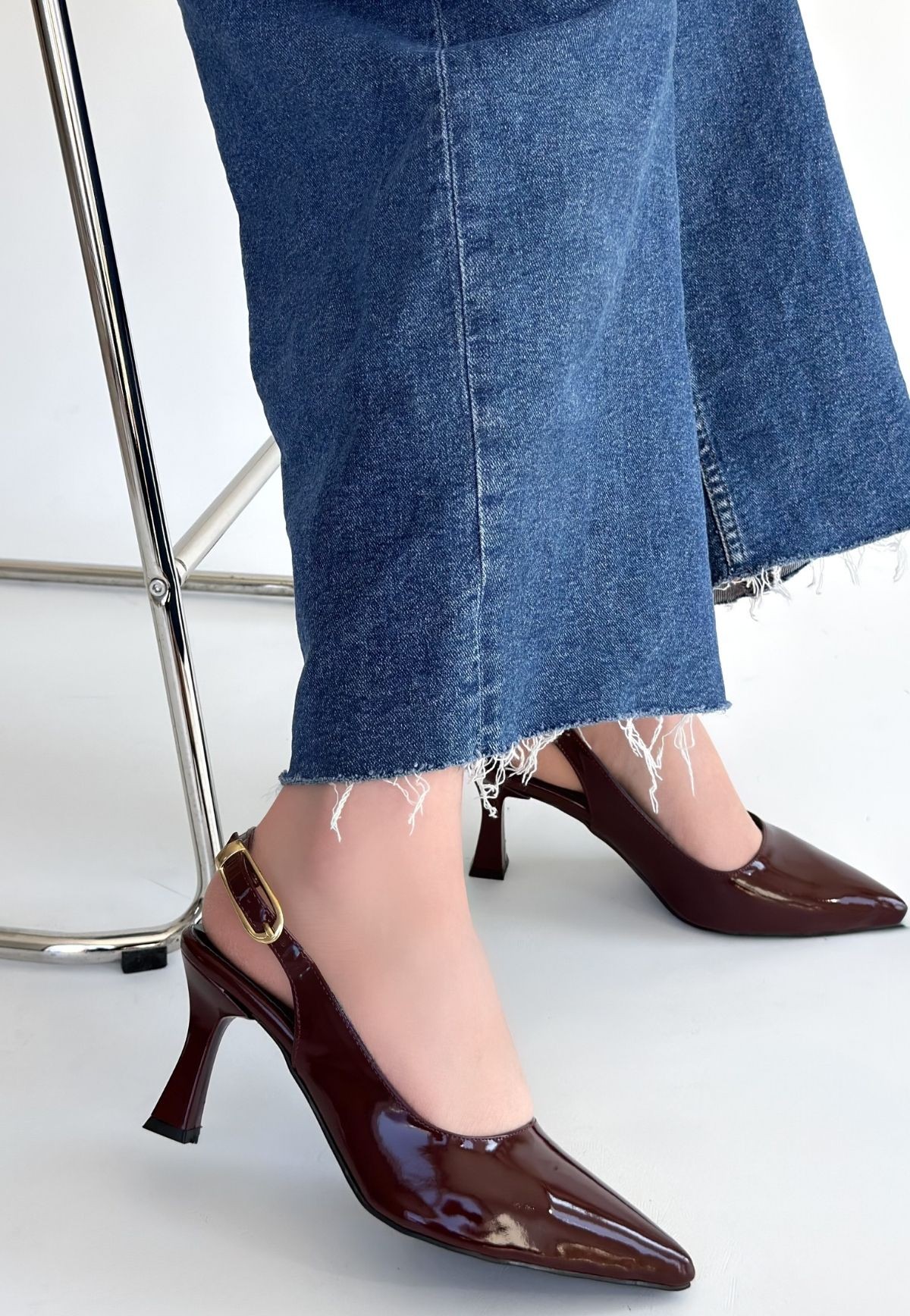 Hies Bordo Rugan Topuklu Ayakkabı - Lisinya