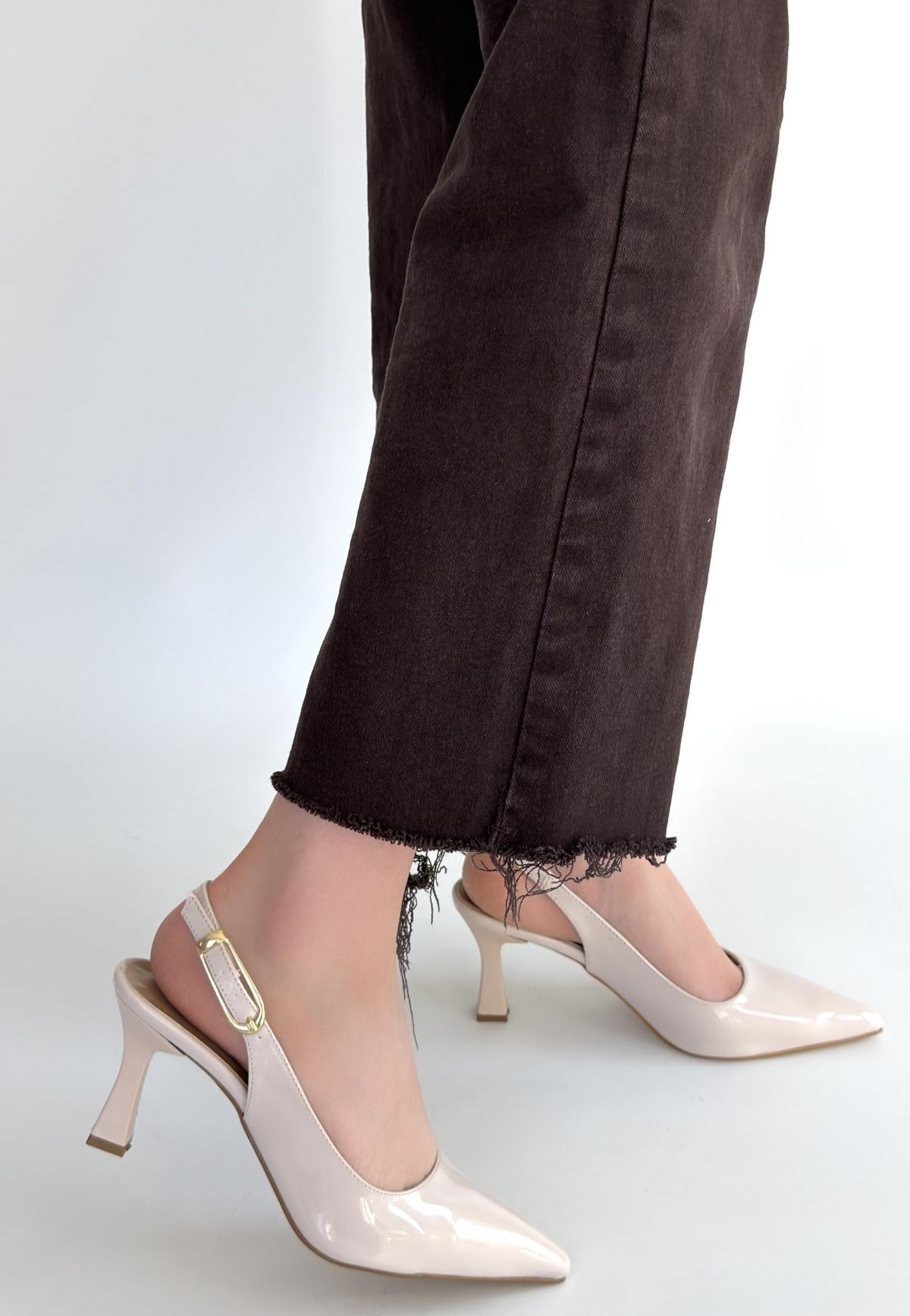 Hies Bej Rugan Topuklu Ayakkabı - Lisinya