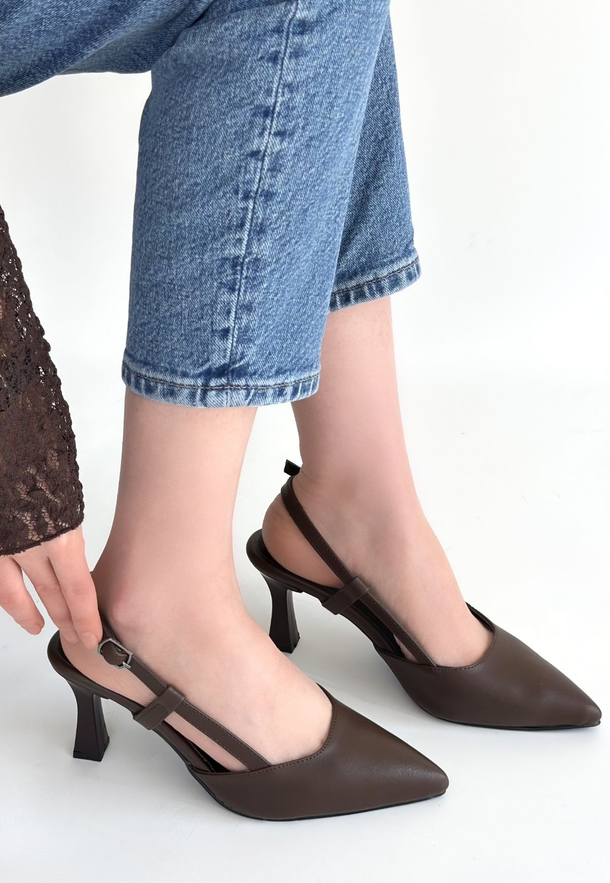 Hoost Kahverengi Cilt Topuklu Ayakkabı - Lisinya Hoost Kahverengi Cilt Topuklu Ayakkabı - Lisinya