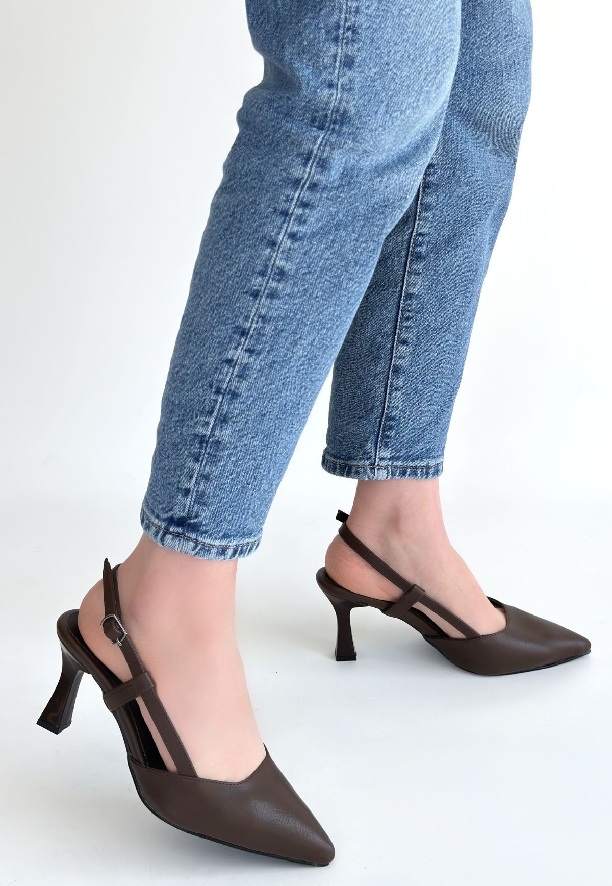 Hoost Kahverengi Cilt Topuklu Ayakkabı - Lisinya Hoost Kahverengi Cilt Topuklu Ayakkabı - Lisinya