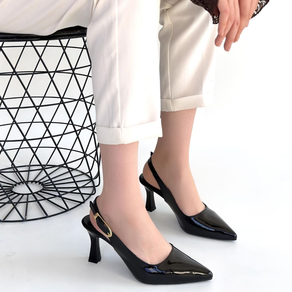 Hies Siyah Rugan Topuklu Ayakkabı - Lisinya Hies Siyah Rugan Topuklu Ayakkabı - Lisinya