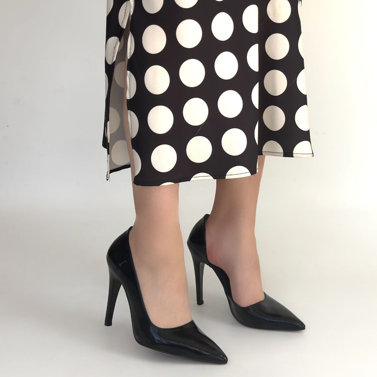 Pley Siyah Rugan Stiletto Ayakkabı - Lisinya