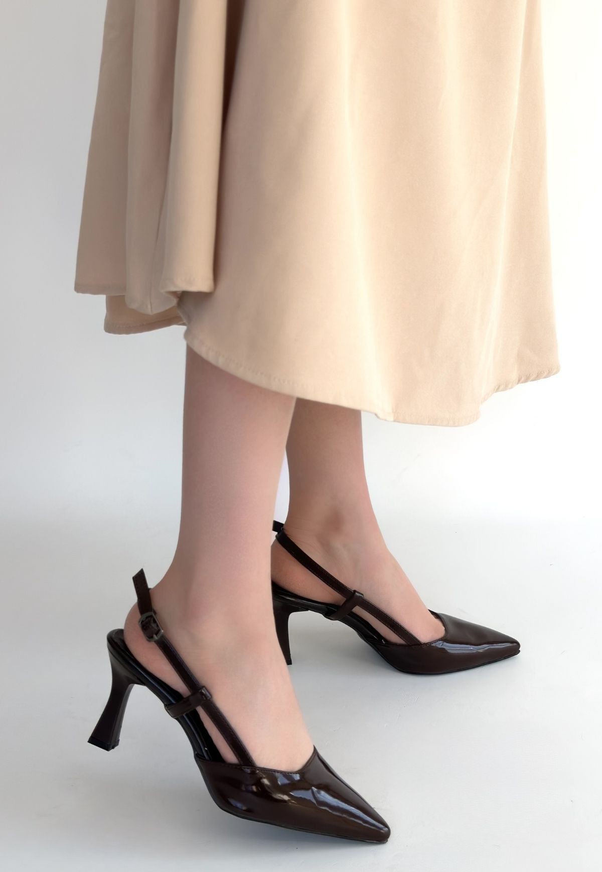 Hoost Kahverengi Rugan Topuklu Ayakkabı - Lisinya