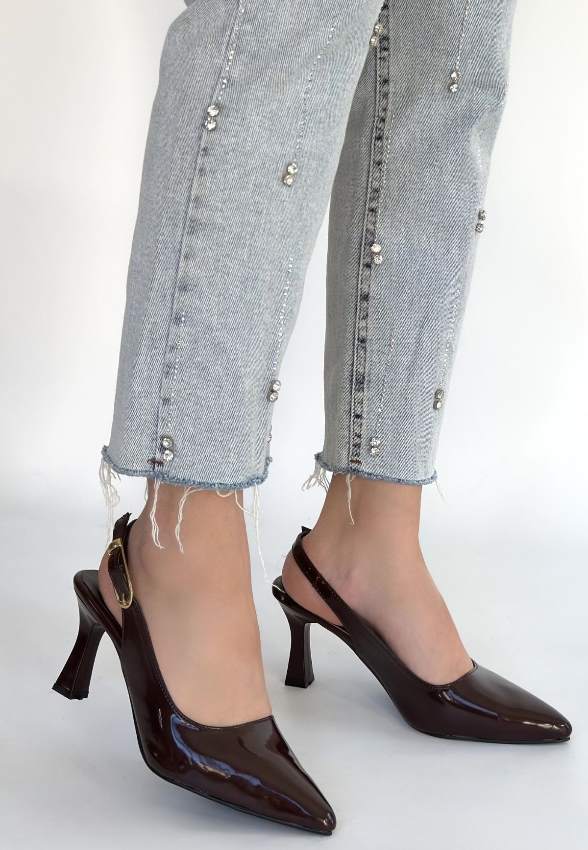 Hies Kahverengi Rugan Topuklu Ayakkabı - Lisinya