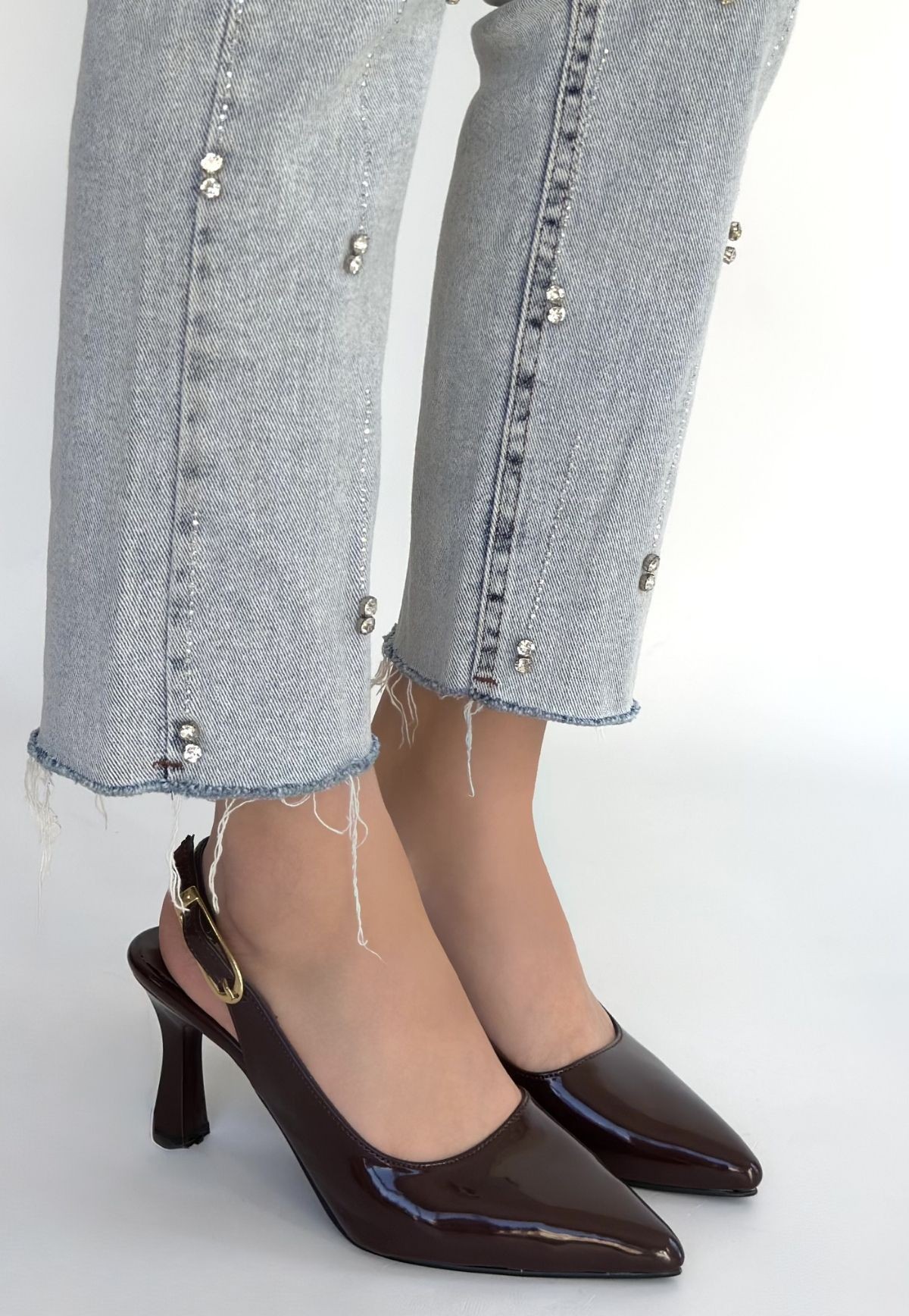 Hies Kahverengi Rugan Topuklu Ayakkabı - Lisinya