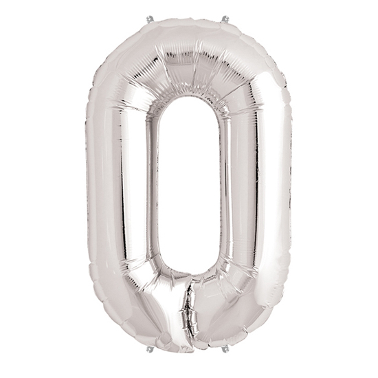 0 Rakam Folyo Bn Gümüş 40 inç 0 Rakam Folyo Balon Gümüş 40 inç (Lisinya)