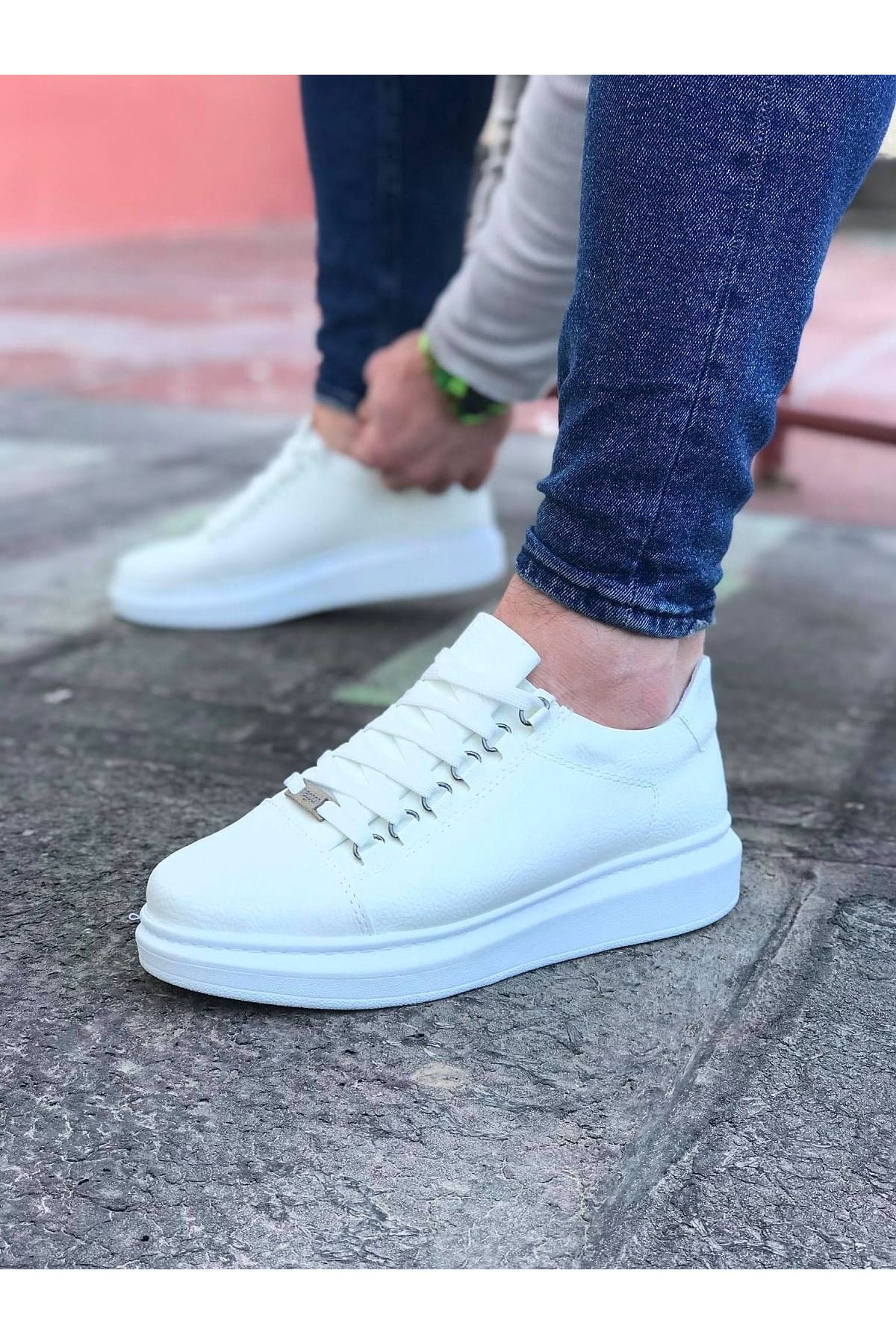 Lisinya947 CZ08 Beyaz Düz Erkek Casual Ayakkabı