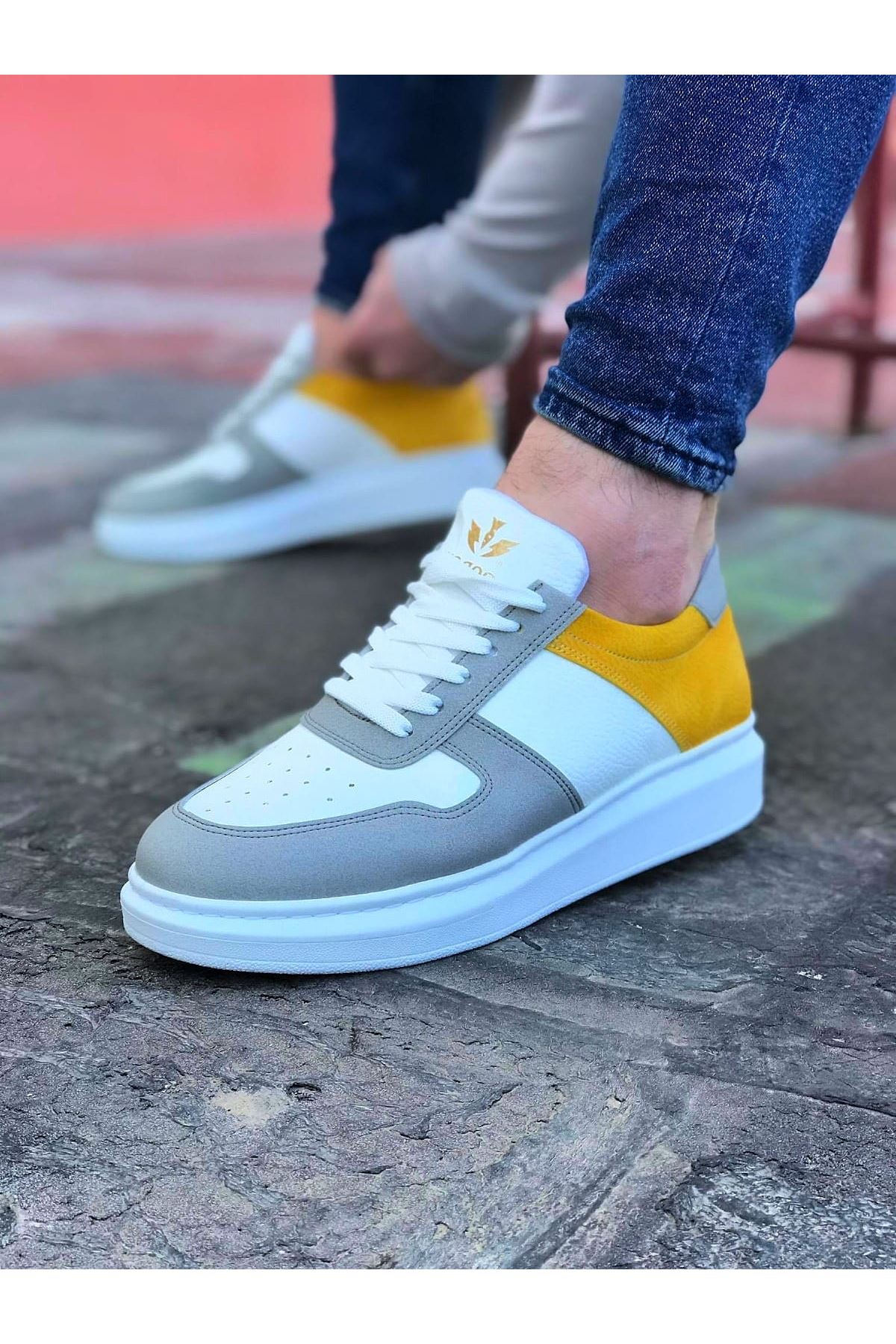 Lisinya947 CZ011 Beyaz Sarı Erkek Casual Ayakkabı
