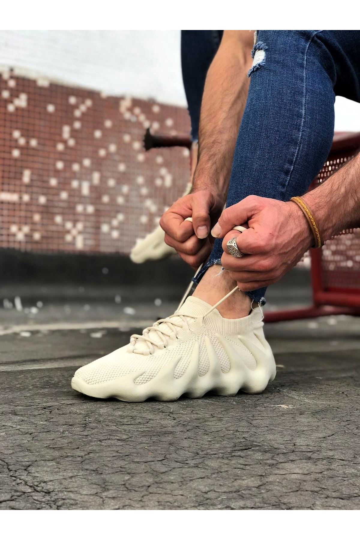 Bej Triko Sargı Taban Casual Erkek Ayakkabı Bej Triko Sargı Taban Casual Erkek Ayakkabı