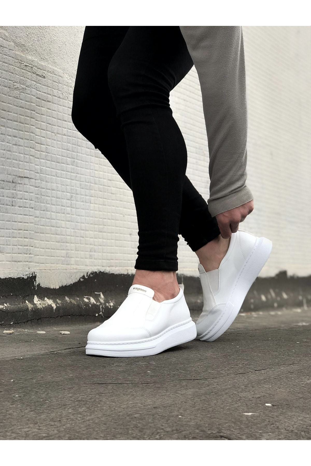 Lisinya947 CZ049 Beyaz Düz Casual Erkek Ayakkabı