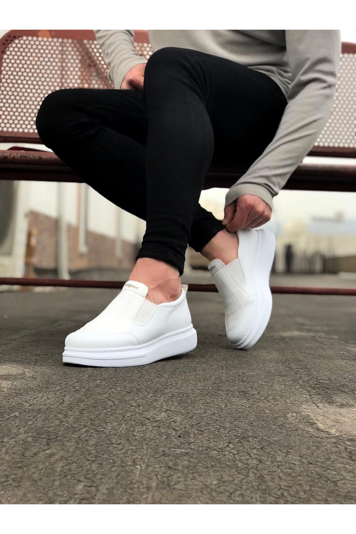Lisinya947 CZ049 Beyaz Düz Casual Erkek Ayakkabı