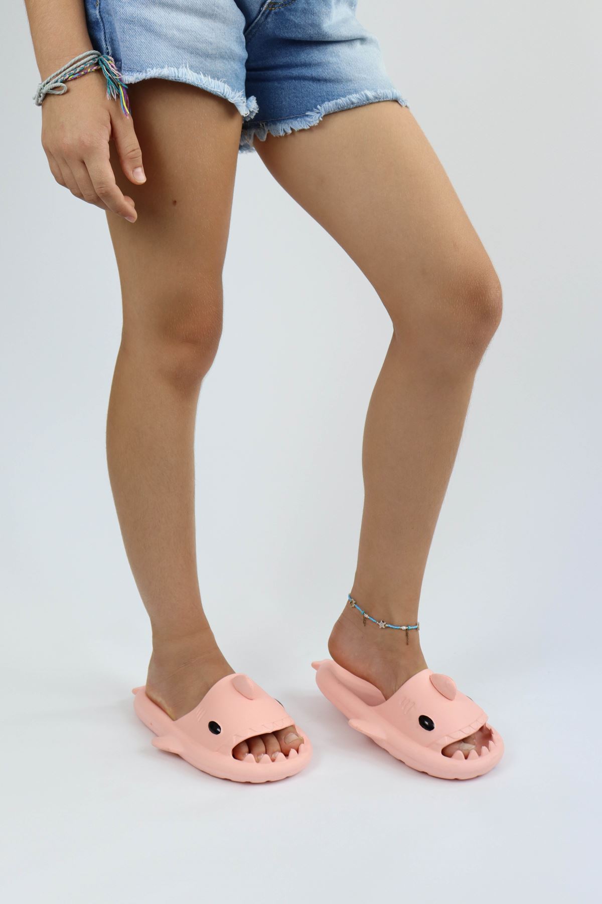 Köpekbalığı Pembe Unisex Tam Ortopedik Terlik Shark Slides