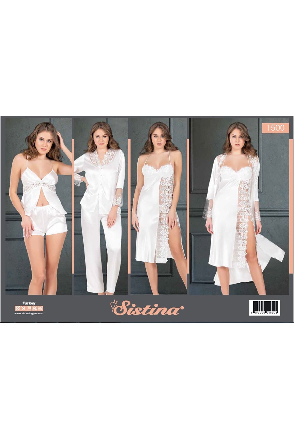 Beyaz Saten Çeyizlik 6' lı Set Beyaz Saten Çeyizlik 6' lı Set