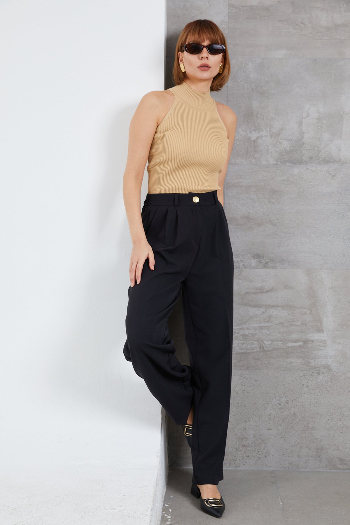 Kadın Beli Lastikli Pzzo Pantolon - Lisinya