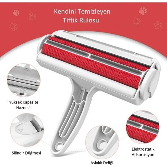 Lisinya205  Kedi Köpek Tüy Toplayıcı Hazneli Gırgır 7-12-20 cm