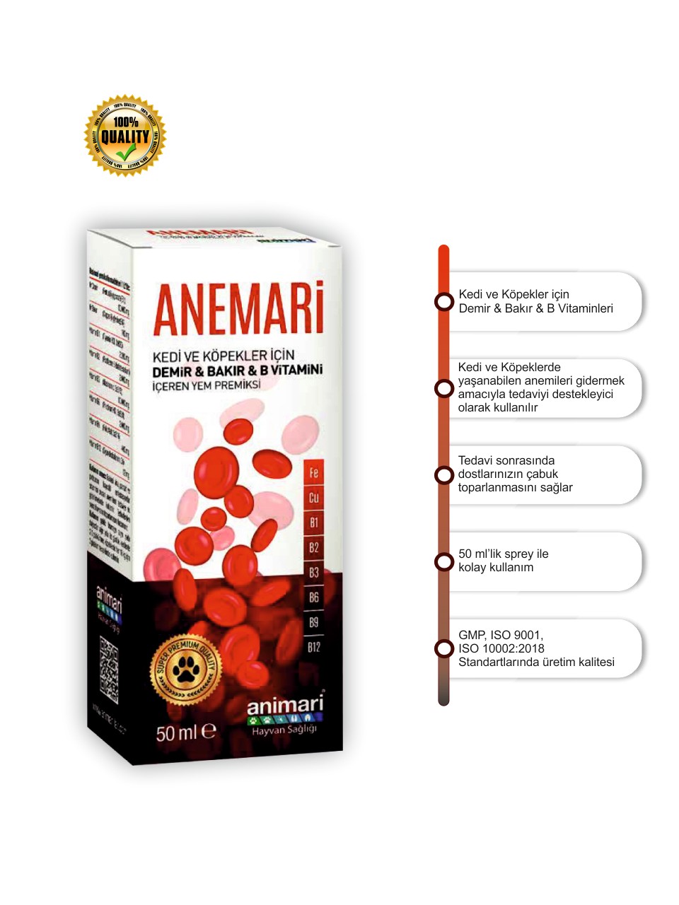 Anemari Demir Bakır B vitamini damlası 50 ml Anemari Demir Bakır B vitamini damlası 50 ml