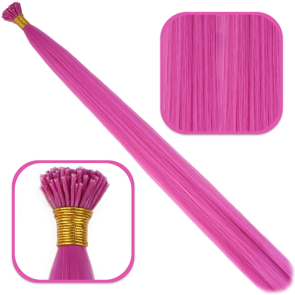 Fiber Sentetik Boncuk Kaynaklık Renkli Saç / Açık Fuşya / 100 Adet Fiber Sentetik Boncuk Kaynaklık Renkli Saç / Açık Fuşya / 100 Adet
