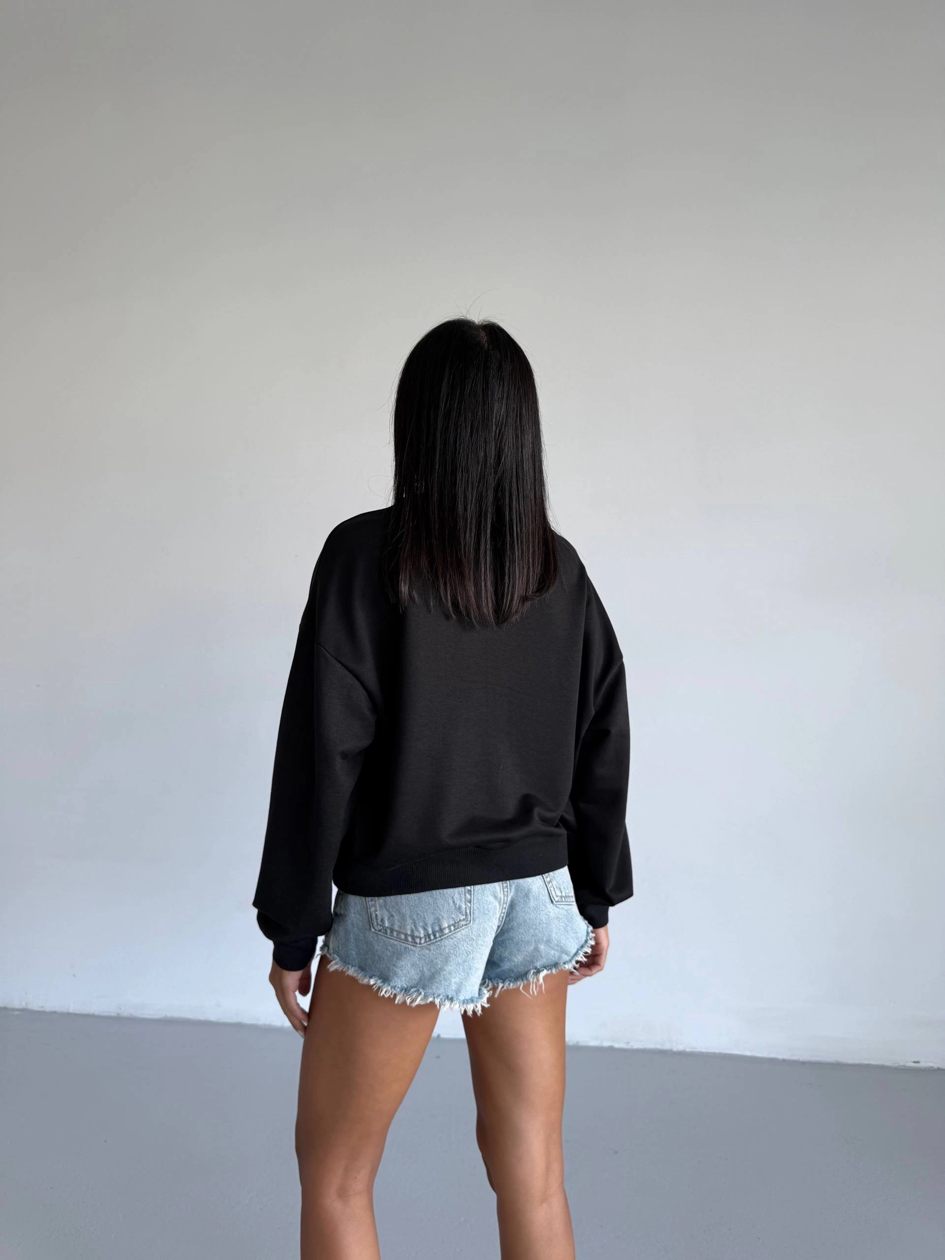 2 iplik bisiklet yaka sweat siyah f2339 - Lisinya 2 iplik bisiklet yaka sweat siyah f2339 - Lisinya