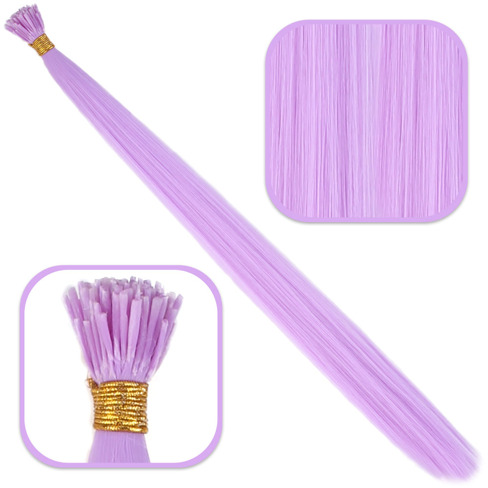 Fiber Sentetik Boncuk Kaynaklık Renkli Saç / Lila / 100 Adet Fiber Sentetik Boncuk Kaynaklık Renkli Saç / Lila / 100 Adet