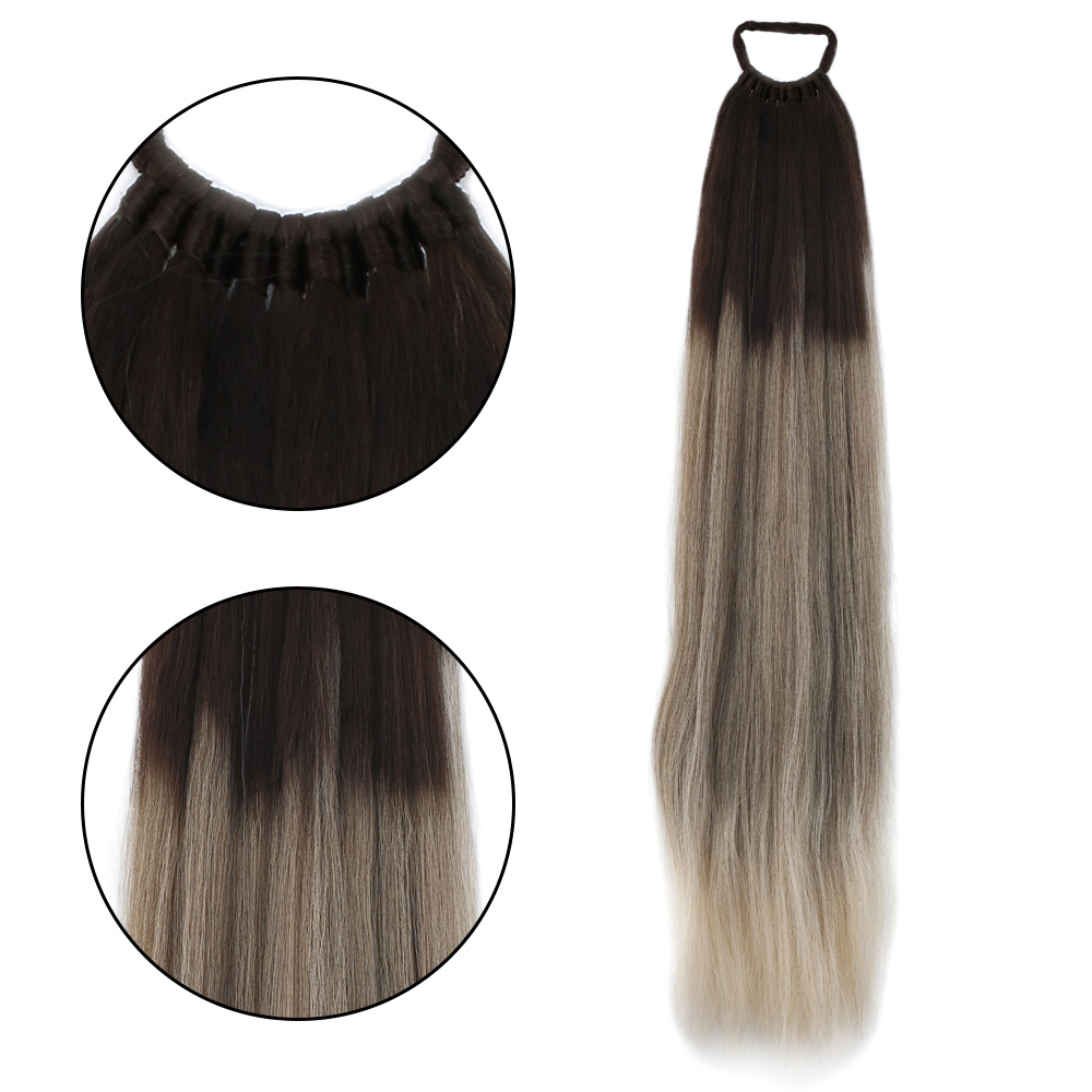 Lastik Tokalı At Kuyruğu Su Dalgalı / Küllü Kumral / Beyaz Platin Ombre Lastik Tokalı At Kuyruğu Su Dalgalı / Küllü Kumral / Beyaz Platin Ombre