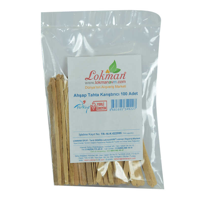 Lisinya214 Ahşap Tahta Çay Kahve Karıştırıcı 100 Adet Paket