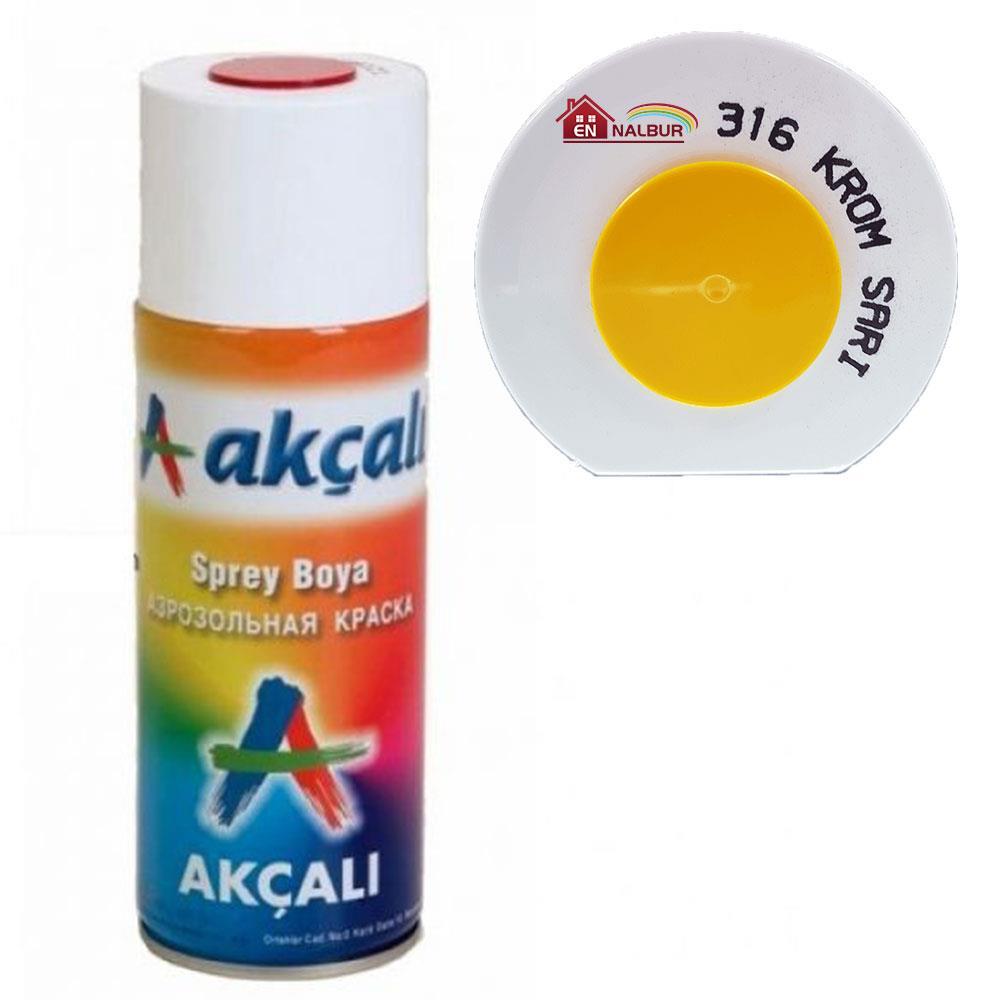 Akçalı Sprey Boya 400 ml 316 Krom Sarı Lisinya202 Akçalı Sprey Boya 400 ml 316 Krom Sarı