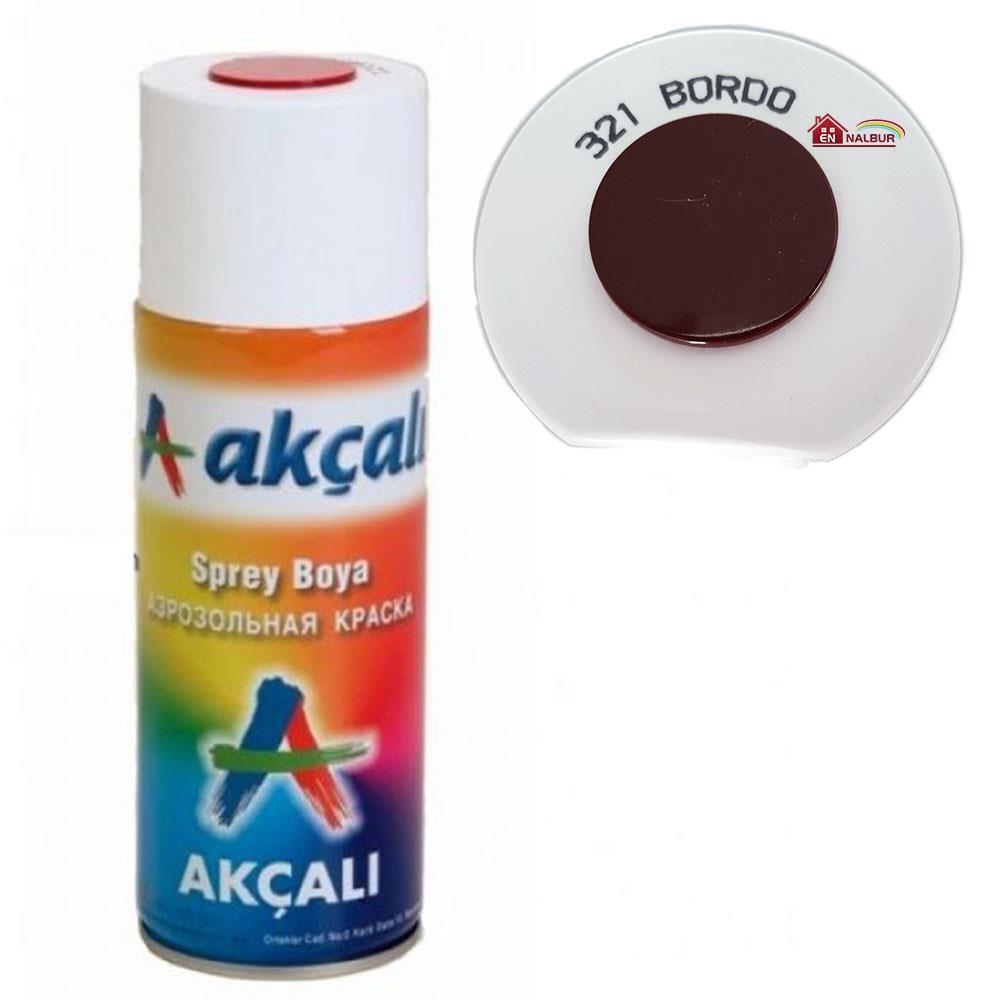 Akçalı Sprey Boya 400 ml 321 Bordo Lisinya202 Akçalı Sprey Boya 400 ml 321 Bordo