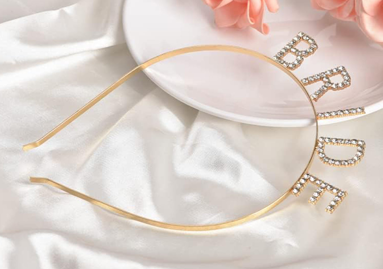 Altın Gold Renk Bekarlığa Veda Kristal Taş Bride Tacı İthal 16x10 cm (Lisinya)