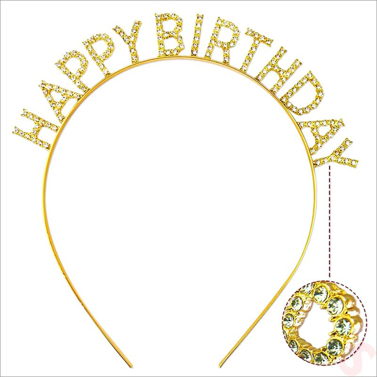 Altın Gold Renk Kristal Taşlı Parlak Happy Birthday Taç 16x17 cm Altın Gold Renk Kristal Taşlı Parlak Happy Birthday Taç 16x17 cm (Lisinya)