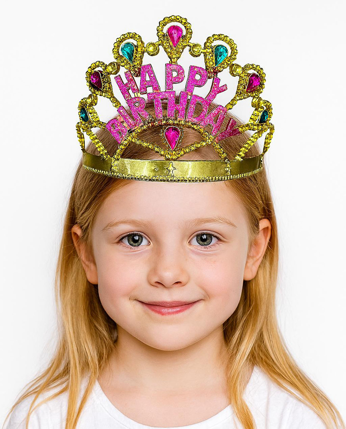 Altın Renk Happy Birthday Yazılı Doğum Günü Tacı 60 cm (Lisinya)