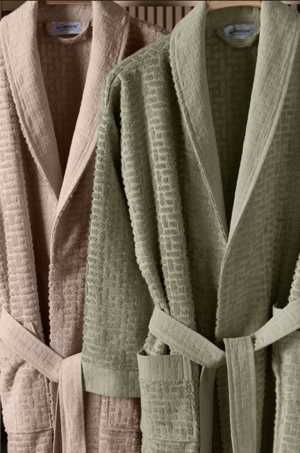 Bambu Bornoz Seti Lisse Sage Sabre
