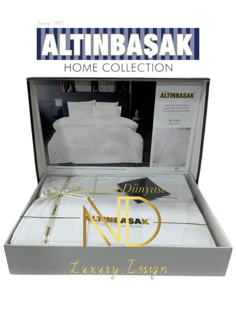 Jakarlı Saten Çift Kişilik Nevresim Takımı Mınna Arcane