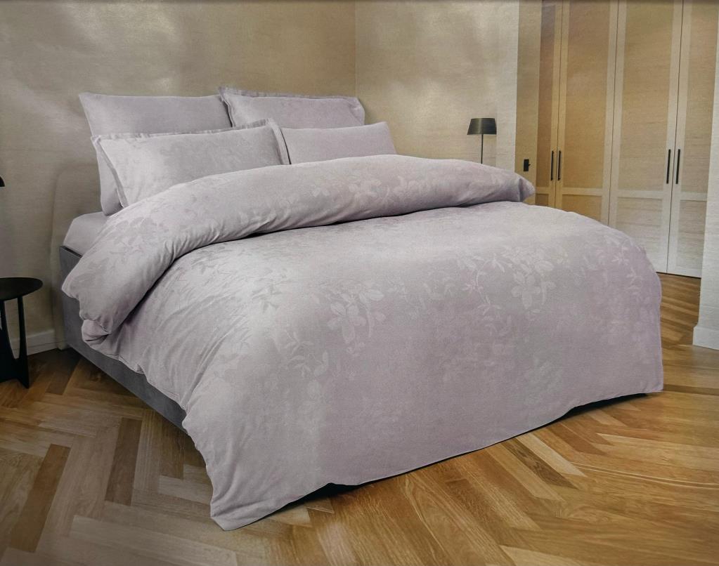 Jakarlı Saten Çift Kişilik Nevresim Takımı Perle Marble