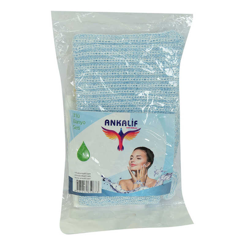 Lisinya214 Banyo Lifi + Kese + İpli Topuk Taşı 3 lü Banyo Seti