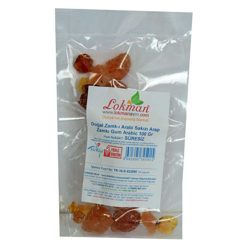 Lisinya214 Arap Zamkı Zamk-ı Arabi Sakızı Doğal Gum Arabic 100 Gr Paket