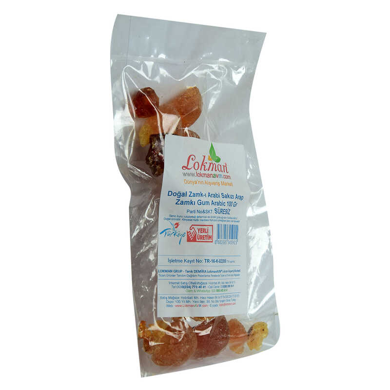 Lisinya214 Arap Zamkı Zamk-ı Arabi Sakızı Doğal Gum Arabic 100 Gr Paket