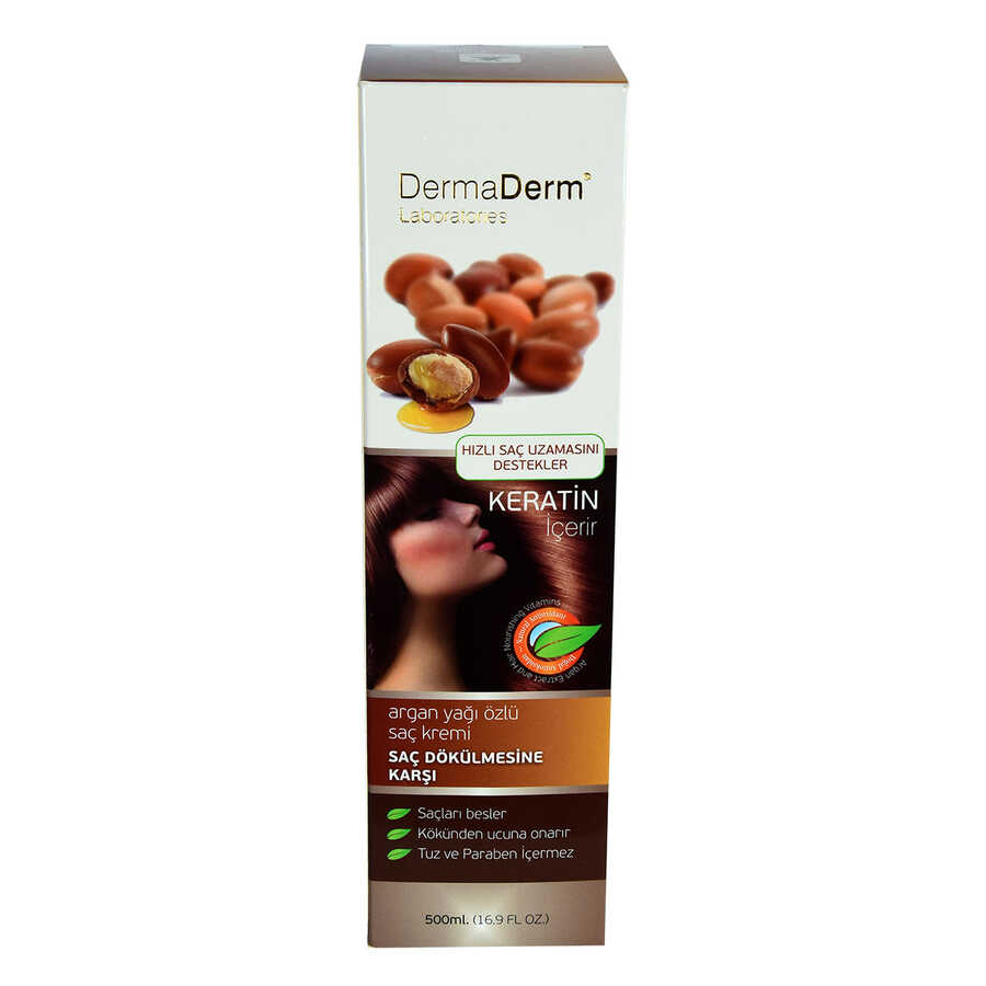 Lisinya214 Argan Yağı Özlü Saç Kremi Keratinli (Tuz ve Paraben İçermez) 500 ML