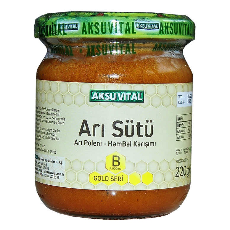 Lisinya214 Arı Sütü Polen Bal Karışımı B 7.000 Mg Gold Seri 220 Gr