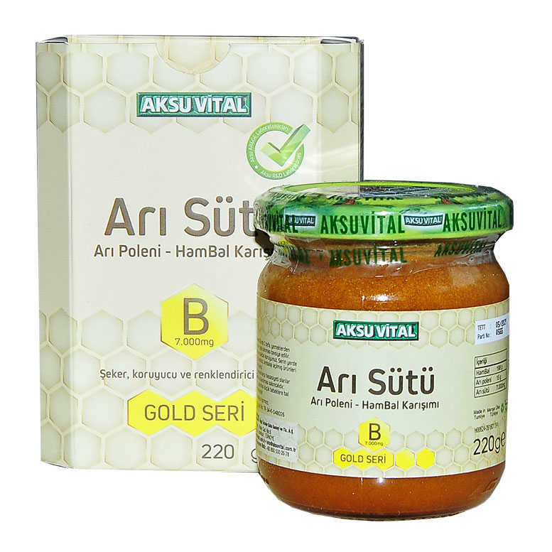 Lisinya214 Arı Sütü Polen Bal Karışımı B 7.000 Mg Gold Seri 220 Gr