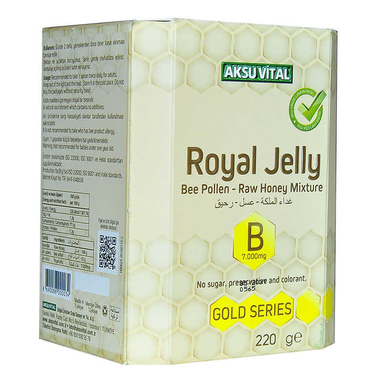 Lisinya214 Arı Sütü Polen Bal Karışımı B 7.000 Mg Gold Seri 220 Gr