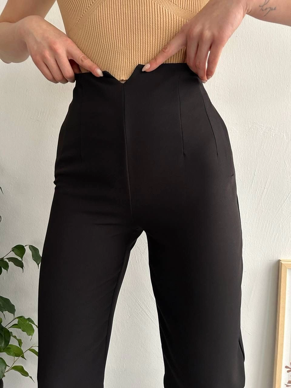 Atlas fletolu pantolon siyah - Lisinya