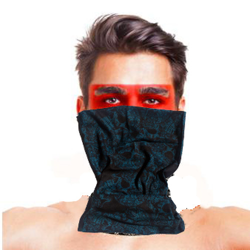 Baf Bandana Çoklu Kafatası Mavi Siyah Maske (Lisinya)
