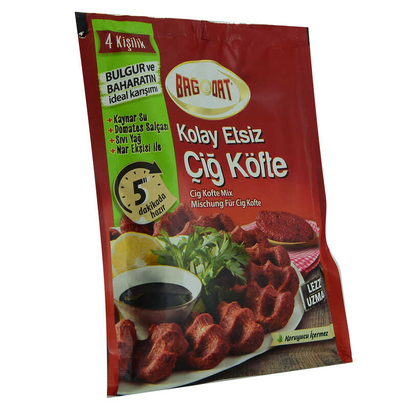 Kolay Etsiz Çiğ Köfte Bulgur ve Baharat Karışımı 4 Kişilik 120 Gr Paket - Lisinya