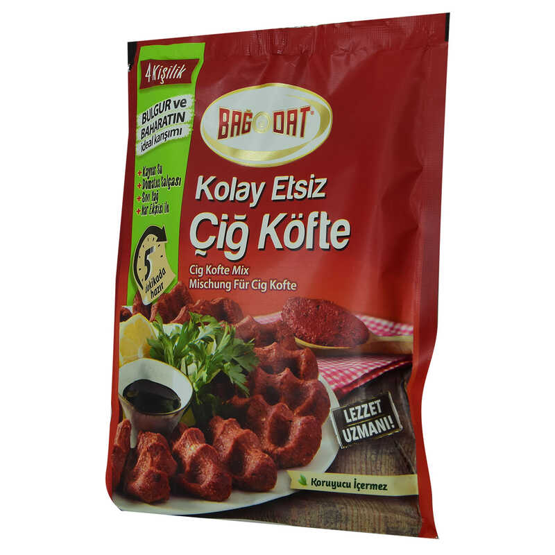 Kolay Etsiz Çiğ Köfte Bulgur ve Baharat Karışımı 4 Kişilik 120 Gr Paket - Lisinya