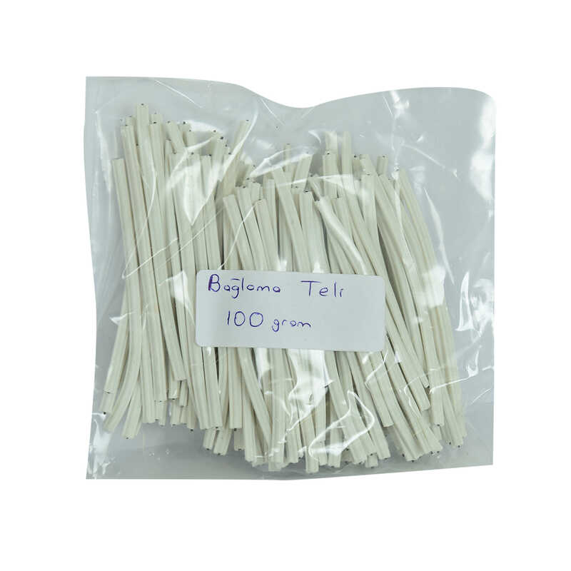 Lisinya214 Bağlama Teli Tel Klips Pvc Kaplamalı Beyaz 100 Gr Takribi 100 Adetli 1 Paket