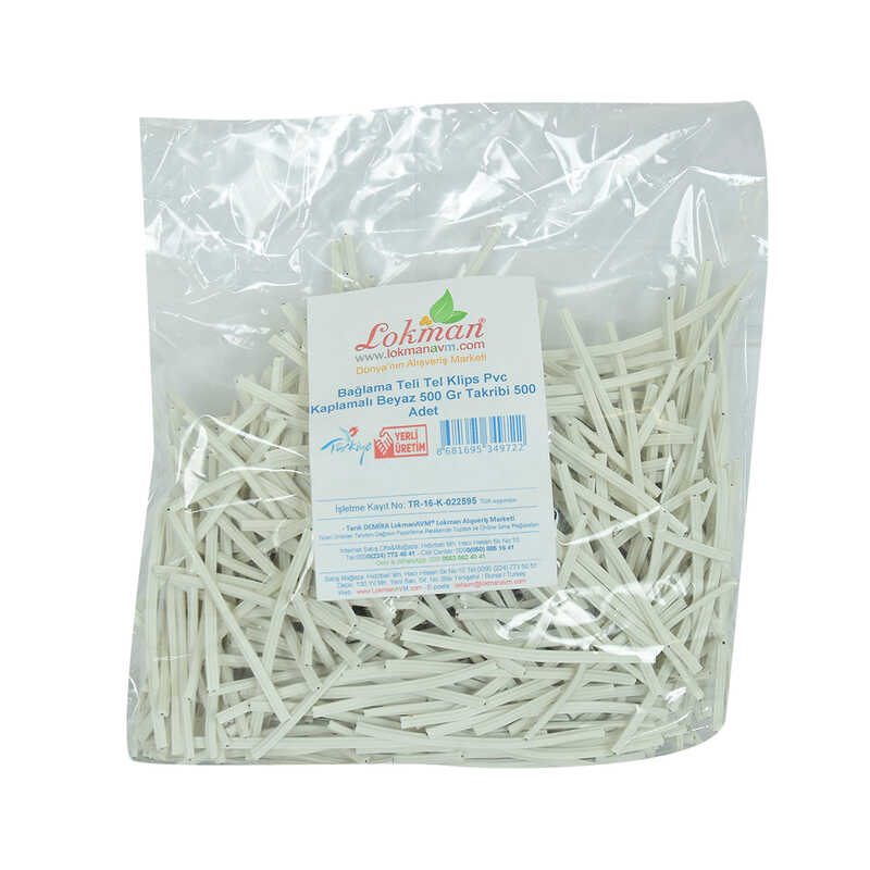 Lisinya214 Bağlama Teli Tel Klips Pvc Kaplamalı Beyaz 500 Gr Takribi 500 Adetli 1 Paket