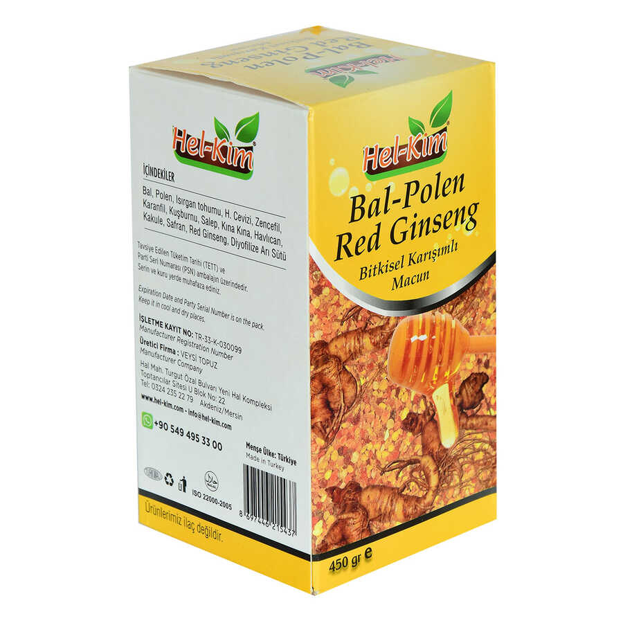Lisinya214 Bal Polen Red Ginsengli Bitkisel Karışımlı Macunnu 450 Gr
